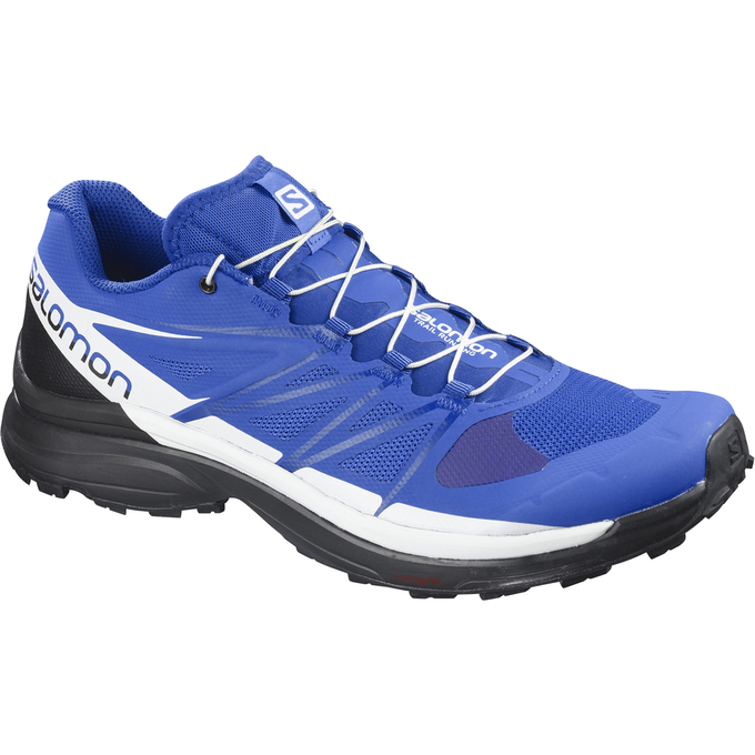 Chaussures De Trail Running Salomon Homme Bleu / Blanche / Noir - Salomon WINGS PRO 3 - France (3029